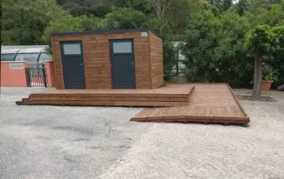 Bloc sanitaire, Sanitaire modulaire pour camping et collectivité, solution modulaire Double PMR SANIBIO