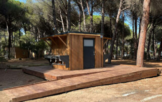 Bloc sanitaire, Sanitaire modulaire pour camping et collectivité, solution modulaire PMR SANIBIO