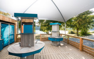 SANIBIO® Bloc sanitaire modulaire, aménagement extérieur pour sanitaire pour camping
