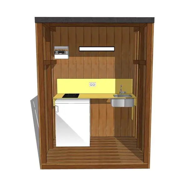 SANIBIO Gamme module K Kitchnette, solution modulaire collectivité, teriaire, camping et industrie
